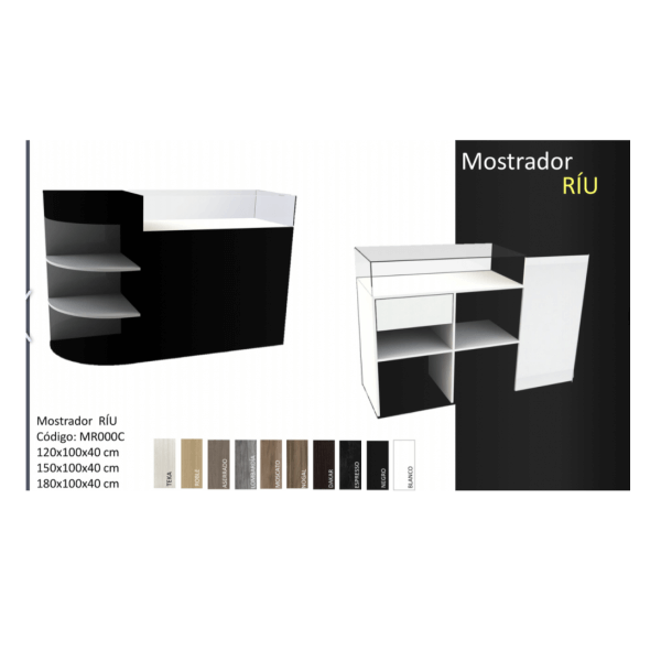 Countertop Display Cases / Commercial Showcase / Black Racks full vision/ Model Riu